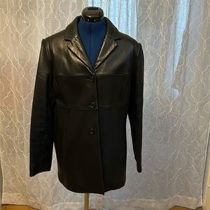 Jones New York Leather Blazer Jacket
